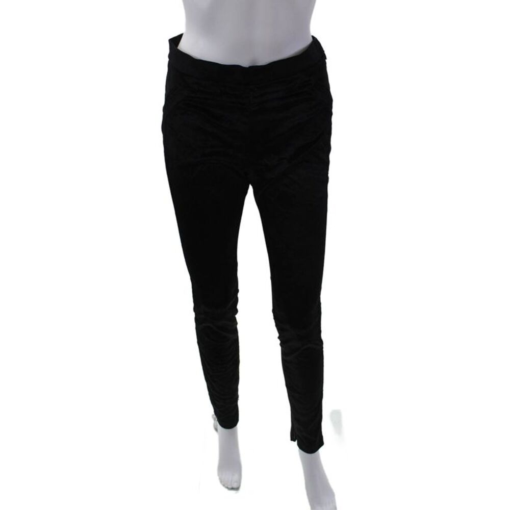 Erin Fetherston Womens Cotton Side Zipped Pocketed Skinny Leg Pants Black Size 4